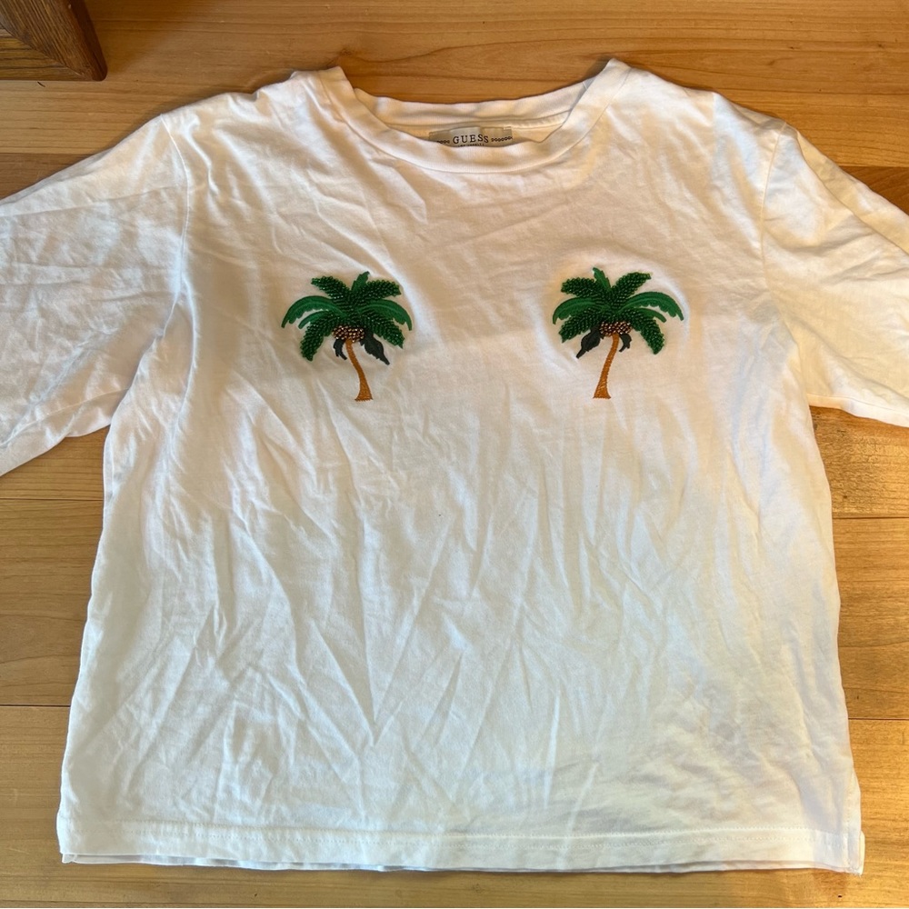 Guess Palm Tree T Shirt Baby Tee Women’s XS
